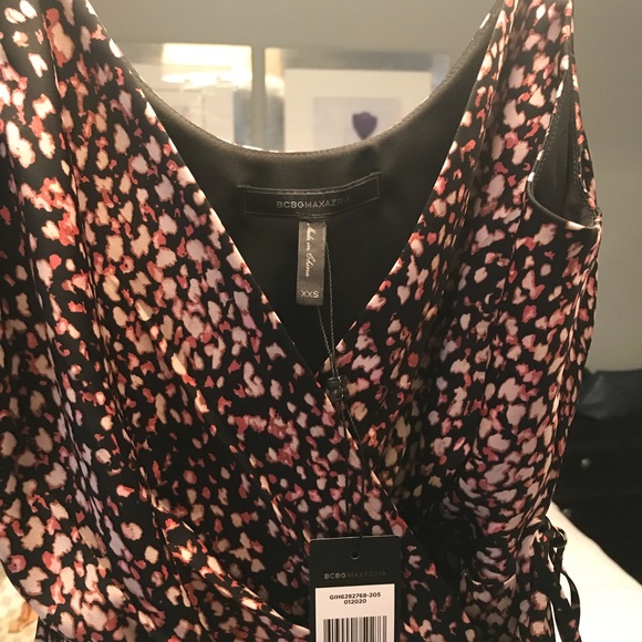 BCBG animal print black spaghetti strap dress - Picture 2 of 6